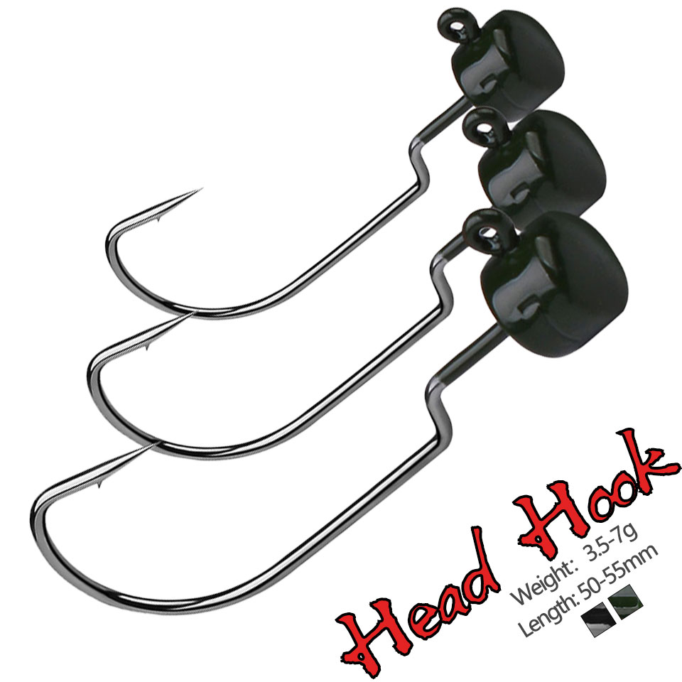 Fishing Hook Offset - 5 PZ/LOTTO 3.5G 5G 7G Spinato