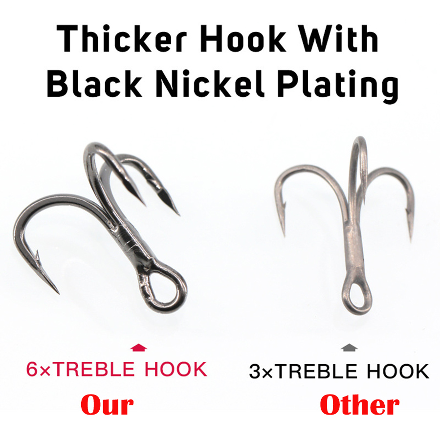 6X Amo da pesca triplo 10 pezz - Fishing Hook Offset recensione e prezzo